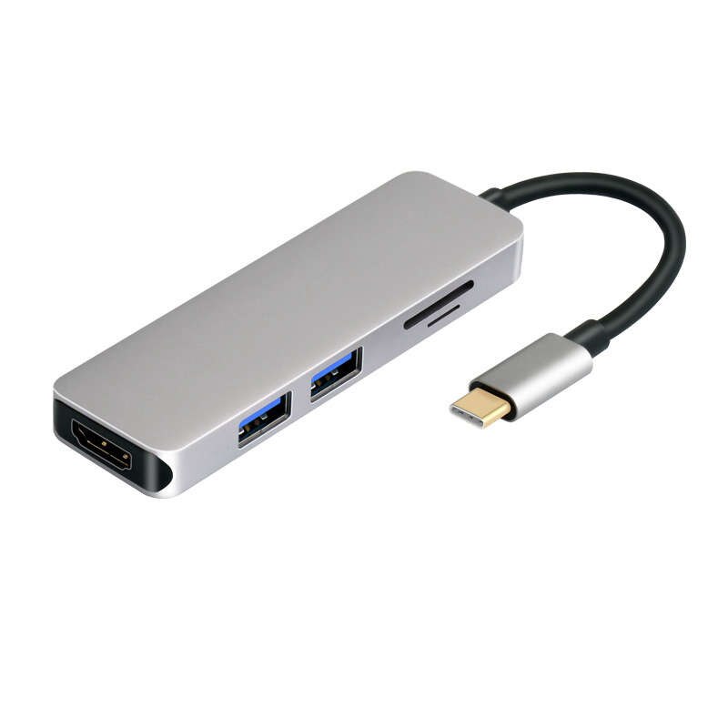 ULT-BEST 5-In-1 2 Usb Port Typ-C Hub Docking Station Unterstützung 4K x 2K Hdmi Sd/Tf Kartenleser Adapter Aluminium Legierung Multi-Funktionell Eingerichteten