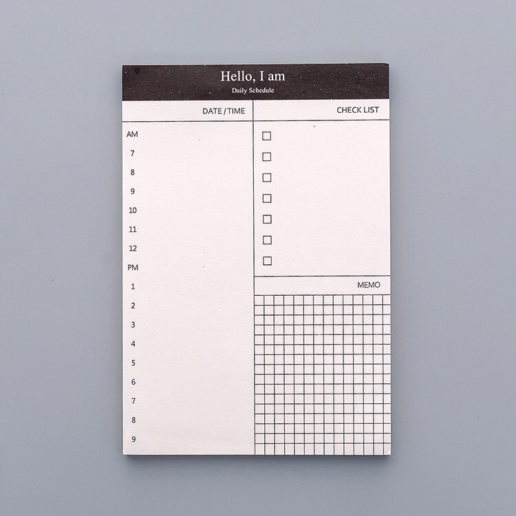 Business A7 Todo list checklist Day Plan 50 sheets Notepad Office Desk Schedule Memopad Stationery: Daily schedule