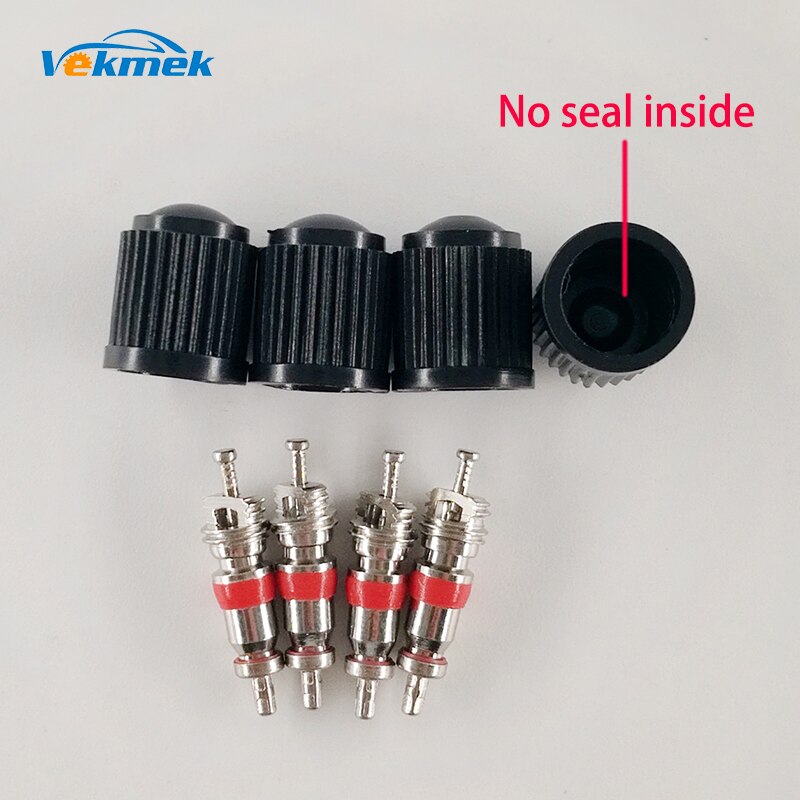 1 set Tire Valve Service Kit 4 Ventiel Cores 4 Plastic Ventieldopjes Ventiel Repareren Kit Auto Accessoires velg Onderdelen