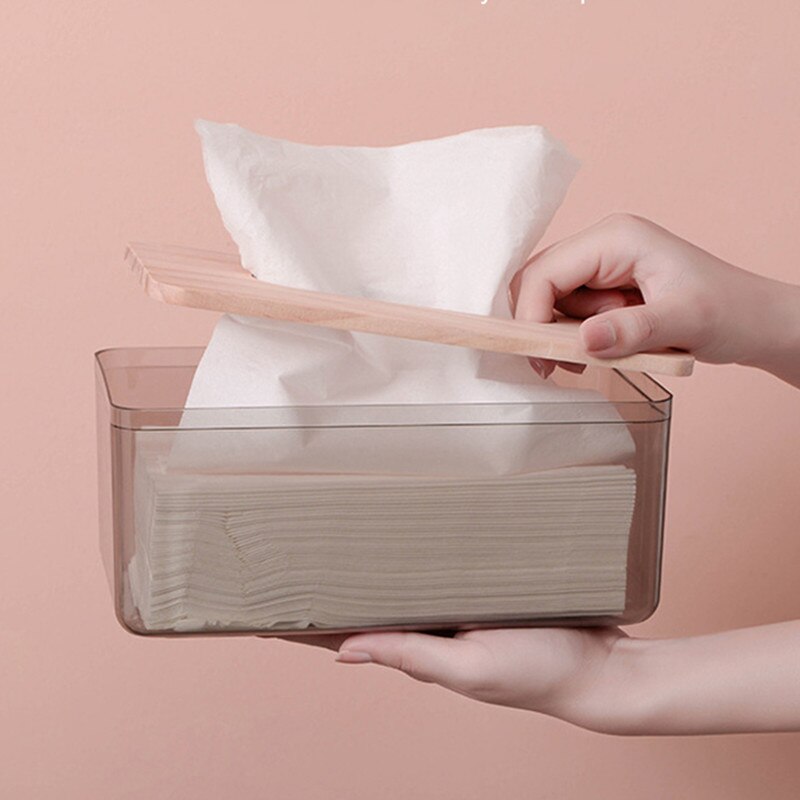 Home Desktop Tissue Storage Box Transparent Dustproof Wet Wipes Dispenser Napkin Holder Storage Case For Home Office Car