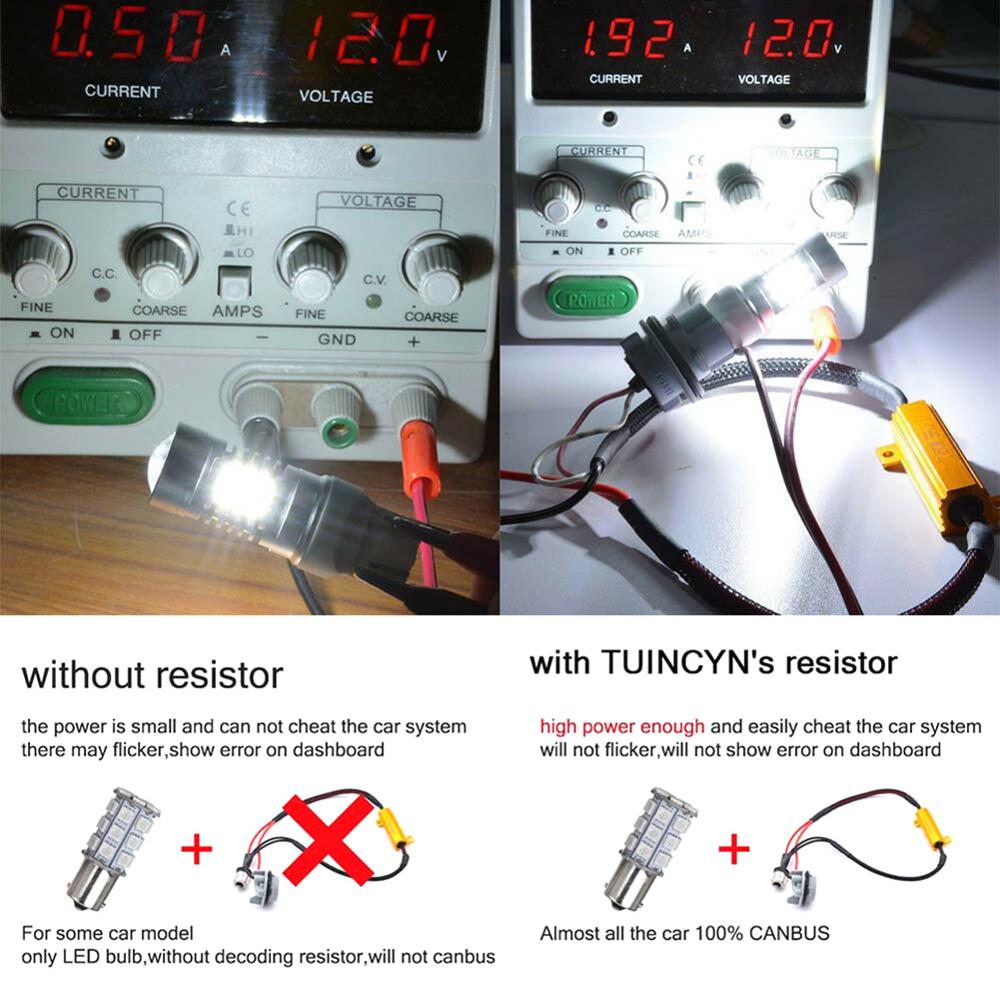 2 stk  h7 50w 6 ω bil ledet canbus lastmotstand kontroller advarsel avbryter ledet dekoder lys feilfri 12v motstand