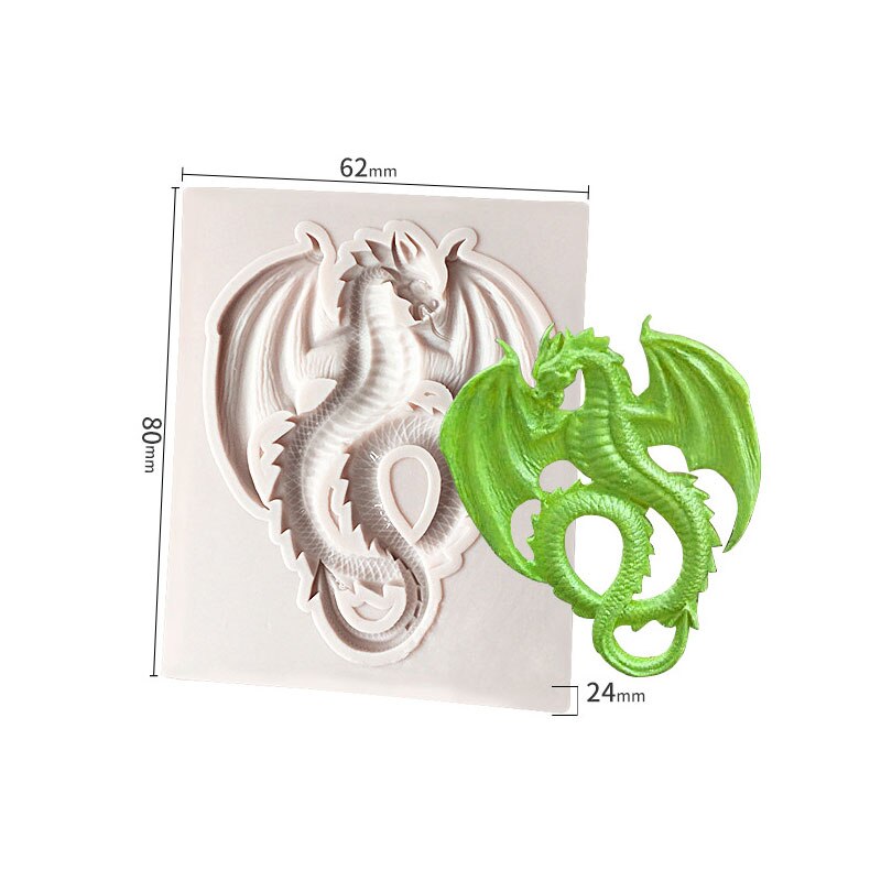 Dinosaur Fondant Silicone Mold Fondant Cake Chocolate Mould DIY Decorating Tool Bakeware FOU99: small  flying dragon