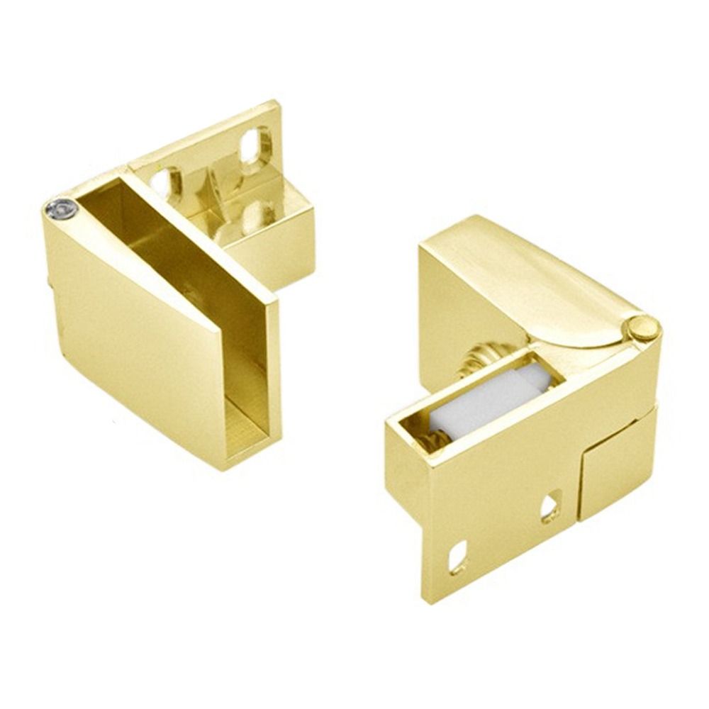 Zinc Alloy Glass Door Hinge Self-closing Side Mounted Frameless Clamp Furniture Accessories No Drilling Cabinet Door Hinge: Black/Gold