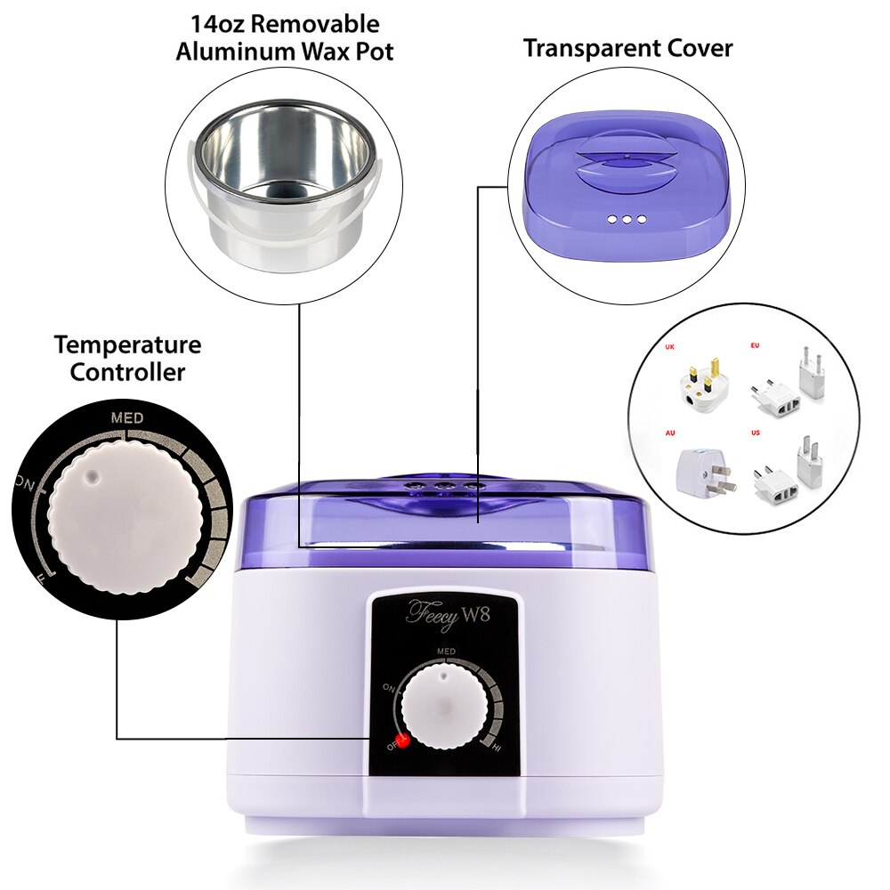 Wax Heater Warmer Wax-melt Machine Set Waxing Kit for Hair Removal Wax Beans Bead Heating Machine Paraffin Depilatory Epilator