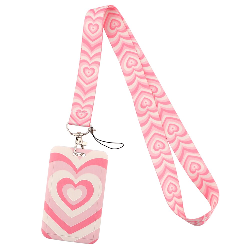 CB1289 różowa miłość smycz na szyje smycz na klucz ID karty paski na telefon USB pokrowiec na karty DIY smycz na szyje ozdobny pasek lasso smycz: 3