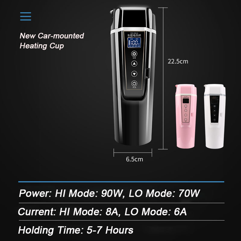 Intelligente Auto Hause Elektrische Wasserkocher Thermos Flasche Tee Milch Temperatur Einstellbar 12V 24V 220V Reisen Wasser Heizung tasse