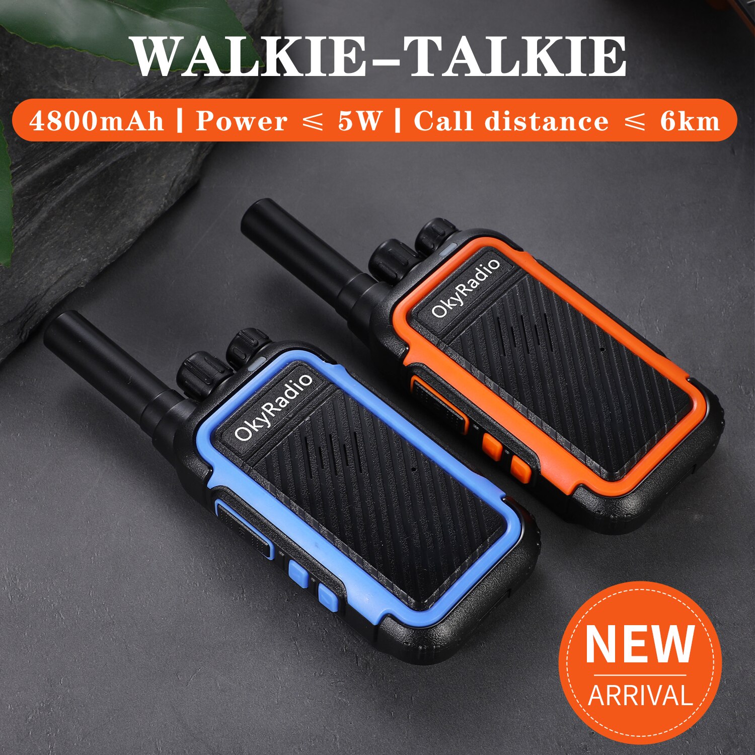 4800mah okyRadio 5w interfaccia portatile impermeabile tipo c walkie-talkie 6km distanza di chiamata adatta per tour all&#39;aperto a guida automatica