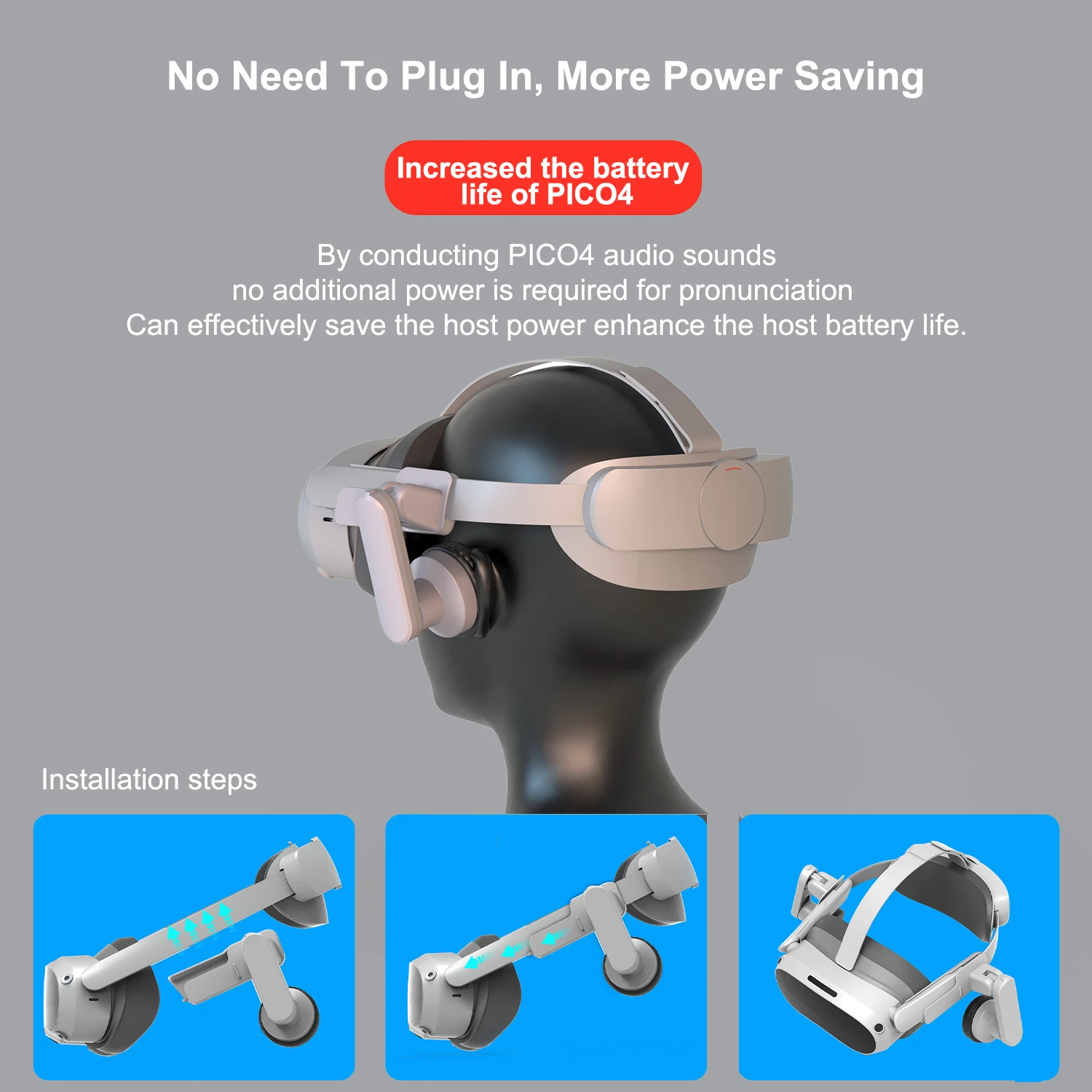 Nuevas orejeras para PICO 4 PRO VR, auriculares con sonido mejorado, orejeras cómodas ajustables para PICO4, correa para la cabeza, accesorios para auriculares