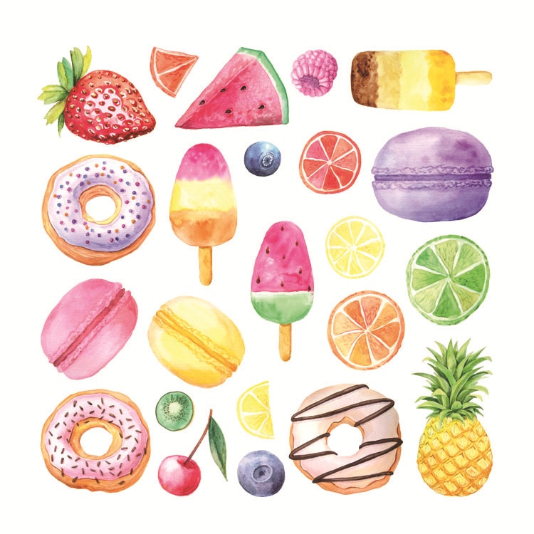 Cross-Border Ice Cream Macarons Donut Wall Stickers Window Decoration Children's Room Cartoon Stickers