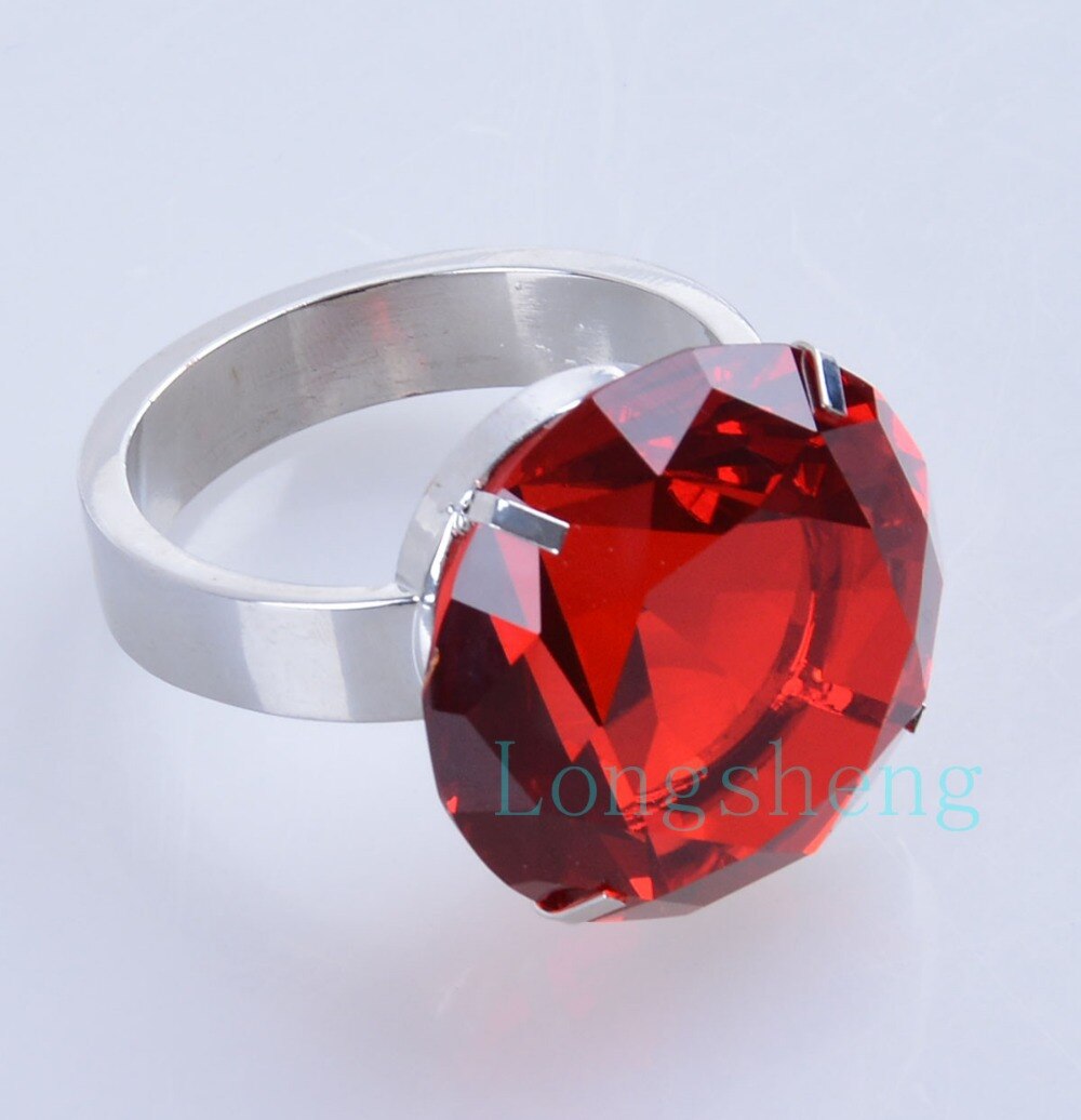 Servetringen Kristal Glas Diamant Met Rode Diamant