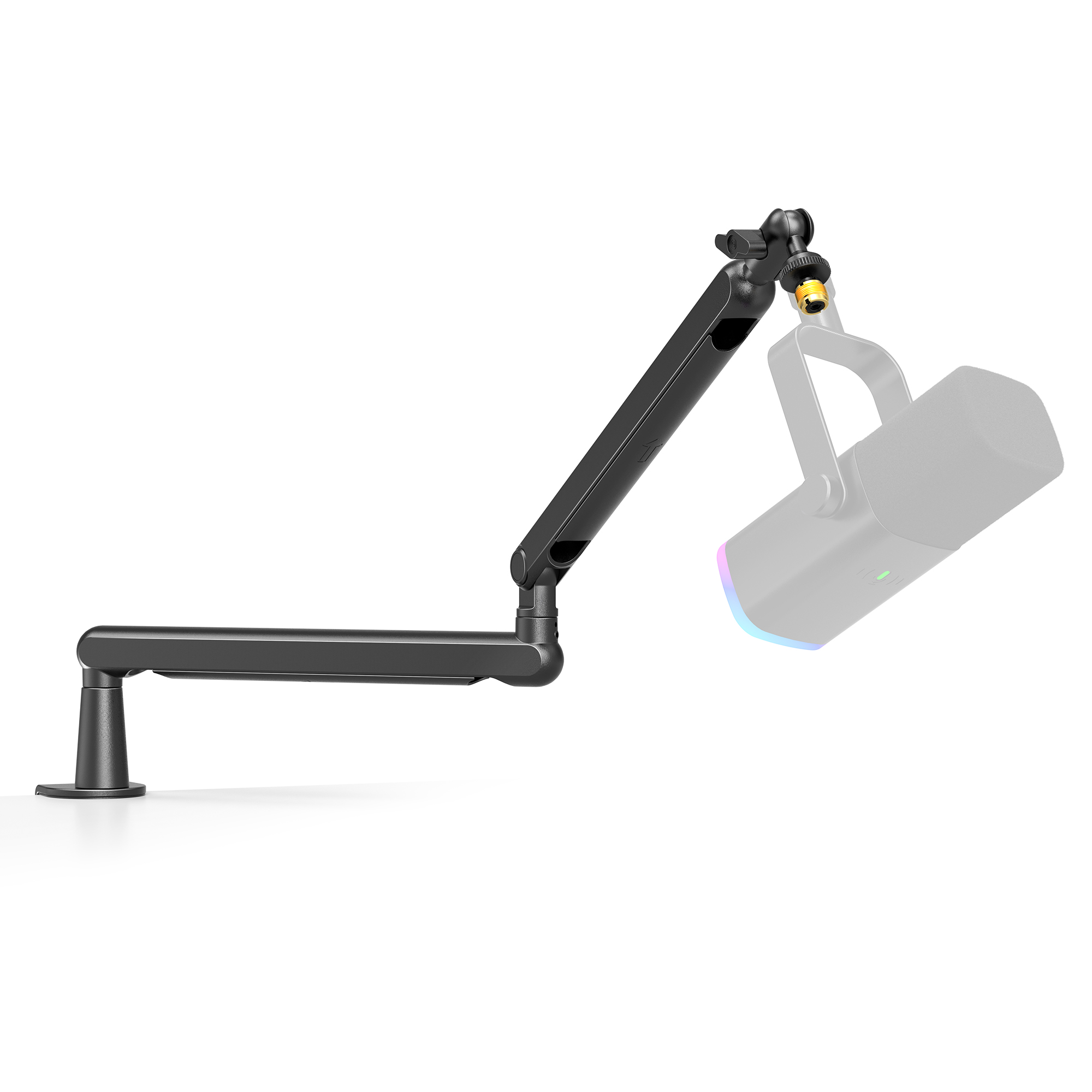Soporte de micrófono de brazo de perfil bajo ajustable FIFINE con gestión de cables/soporte de escritorio, pluma de suspensión para Ampligame AM8-BM88 K688: Negro