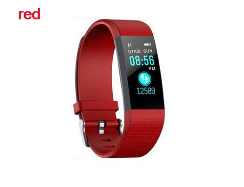 115Plus Smart Watch Sport Gezondheid Waterdicht Fitness Smart Watch Activiteit Tracker Wrist Band Armband Smart Polsbandjes: Rood