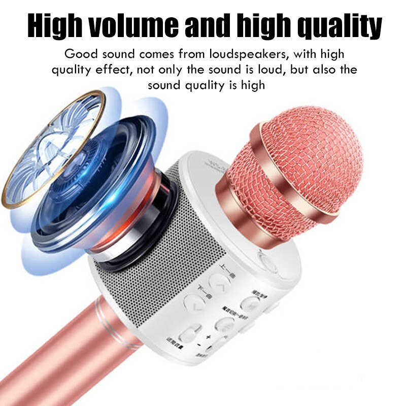 BUFLOIK microfono Wireless Bluetooth professionale microfono Karaoke portatile USB Mini Home KTV per lettore musicale registratore di canto Mic