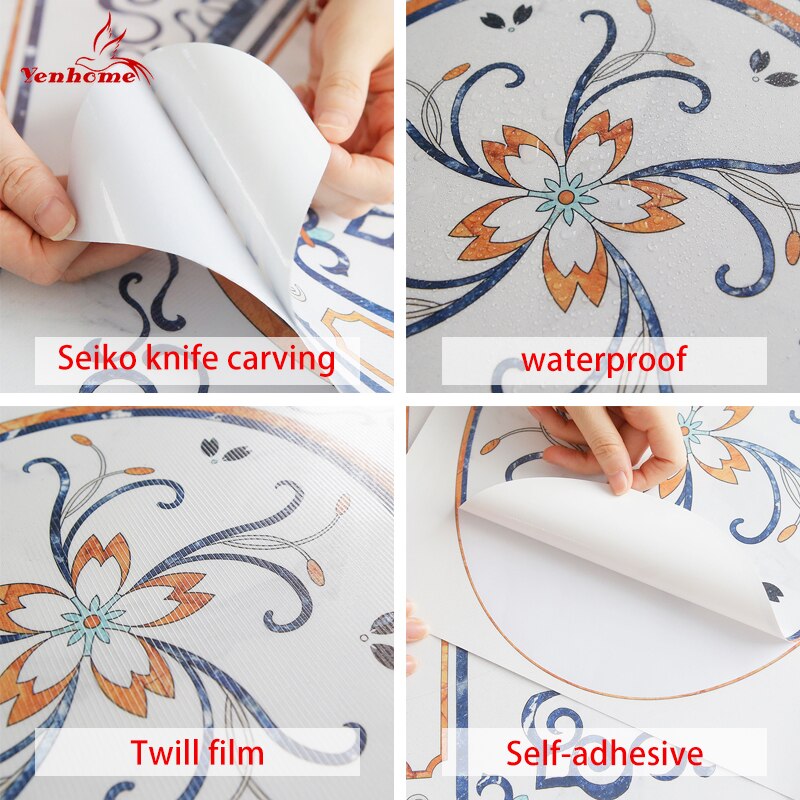 DIY Toilet Sticker Bathroom for Home Decor Decal Poster Background Stickers Modern Floor Mural Self Adhesive Wallpaper