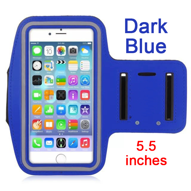 KLL Wasserdichte Brassard Lauf Gym Sport armband Fall Handy Arm Band Tasche Halter für iPhone Smartphone auf Hand: dark blue 5.5 inch