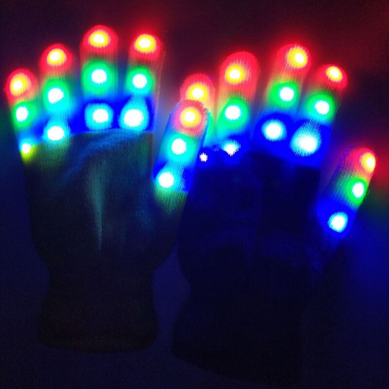 1Pc Halloween Led Handschoenen Knipperlicht Handschoenen Gloeiende In Dark Handschoenen Voor Volwassen Kinderen Speelgoed Feestartikelen