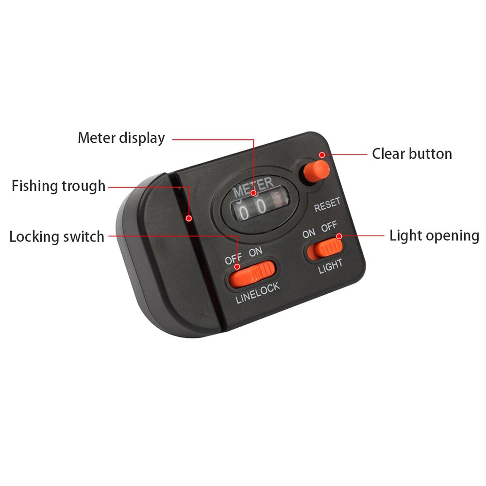 Fishing Line Length Counter Fishing Line Counter Full-featured Equipped With Light Fishing Tackle Tool