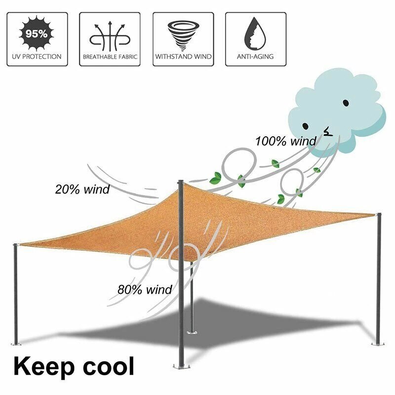 Sunshade Sun Shade Sail Waterproof Oxford Awning Sun Shading Net Triangle Outdoor Canopy Swimming Camping Hiking Sail Awnings