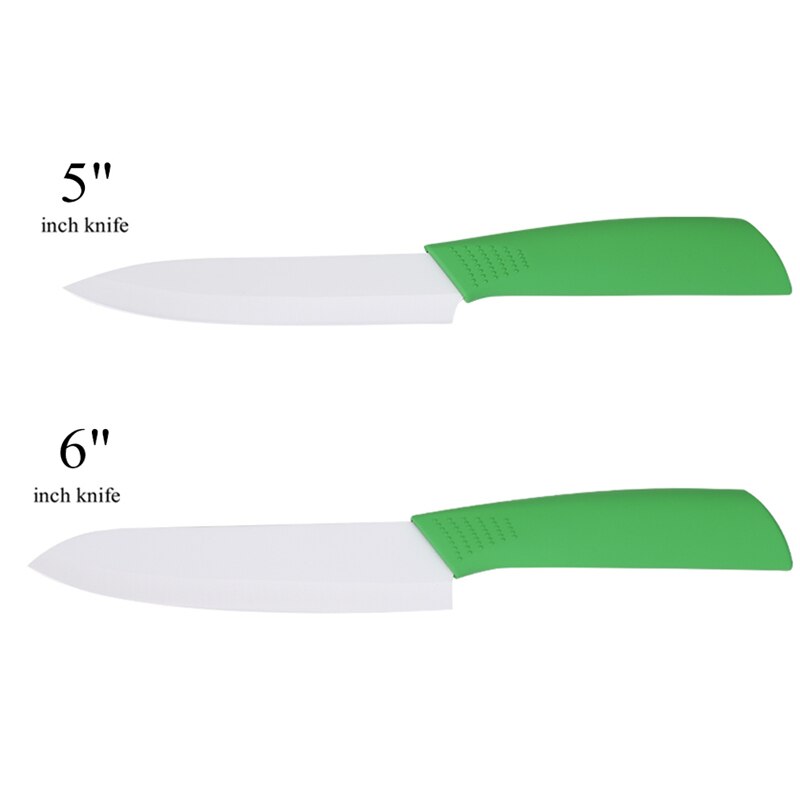 Zirconia Keramische Mes 3 "Paring 4" Utility 5 "Snijden 6" Koksmes Wit Blad Keukenmessen keramische Messen Koken Gereedschap: 5inch and 6inch
