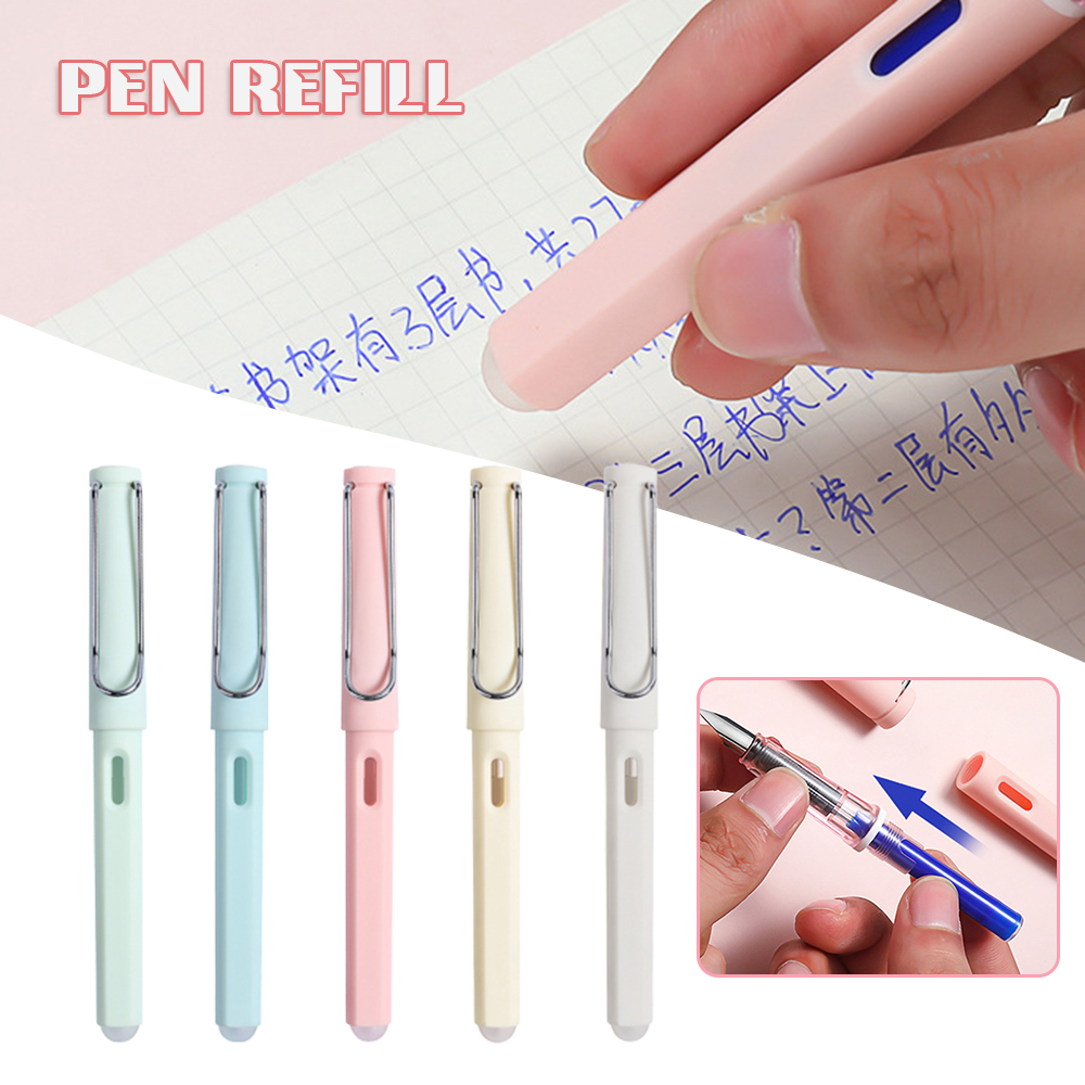 Fountain Pen with 20PCS Erasable Pen Ink Macaron Cartoon 0.5mm Gel Ink Pen for Calligraphy Writing Journal H-best