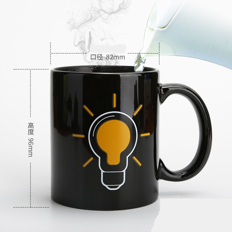 ZOOOBE Creatieve gloeilamp Temperatuur Veranderende Cup Kleur Veranderende Kameleon Mokken Warmtegevoelige Cup Koffie Melk Mok Goede