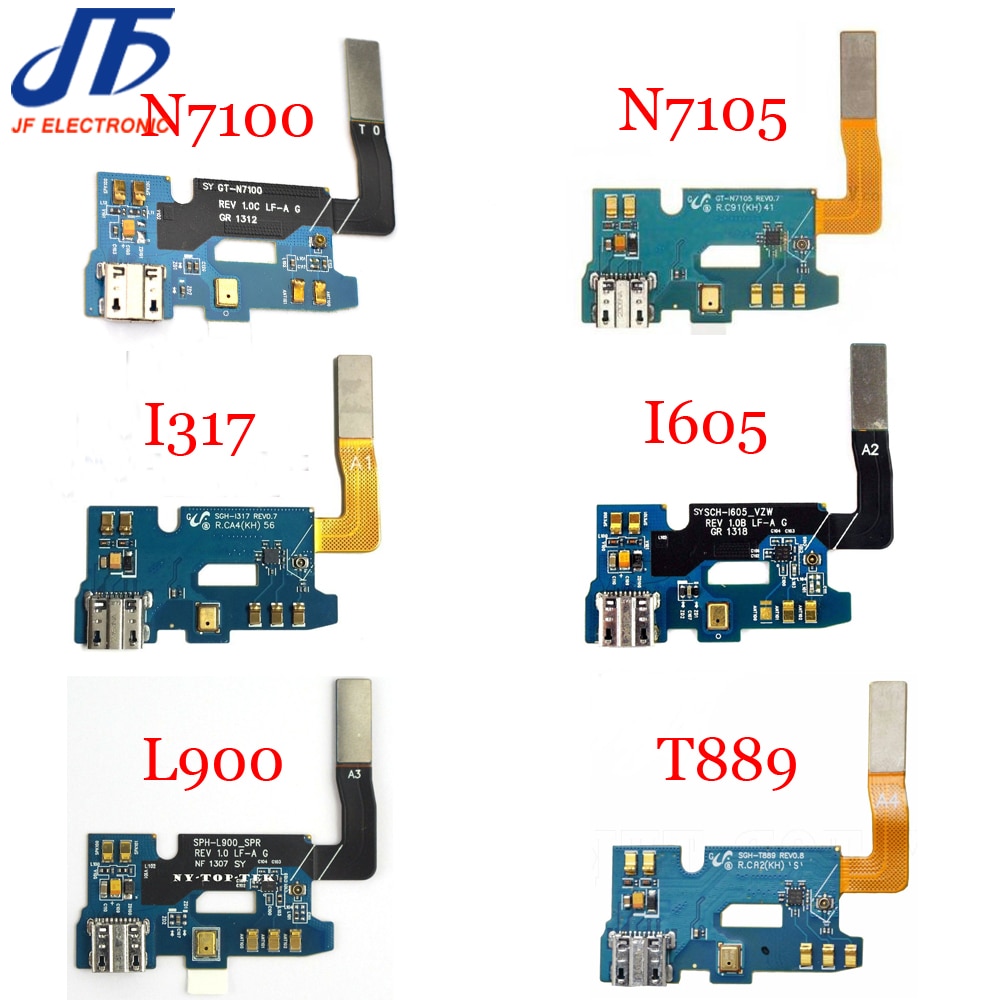 10 pièces USB chargeur de chargement Dock connecteur Port câble flexible pour Samsung Galaxy Note 2 II N7100 N7105 I317 T889 L900 I605 versions