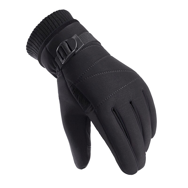 Winter Touchscreen Sneeuw Windstopper Handschoenen Warm Sneeuw Sport Thermische Skiën Handschoenen Outdoor Thicken Waterdichte Handschoen: Black