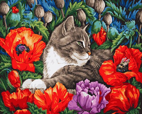 HUACAN, pintura por números, Kits pintados a mano de gatos, pintura al óleo DIY de lienzo para dibujar por números, decoración para el hogar,: SZHC299