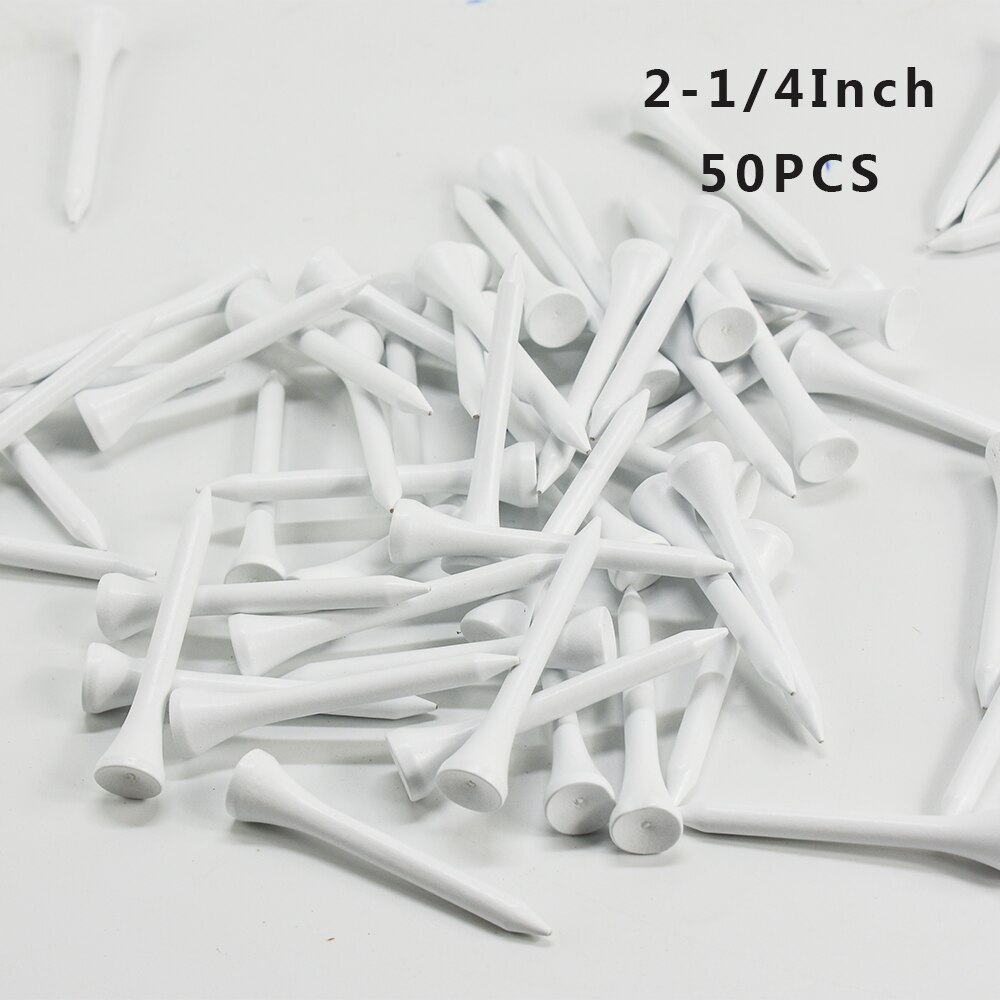 100Pcs Hard Wood Golf Tees for Golf Swing Practice Accessories Unbreakable Wooden Tee Golf Ball Training 42 54 70 83 mm White: 54 mm 50Pcs White