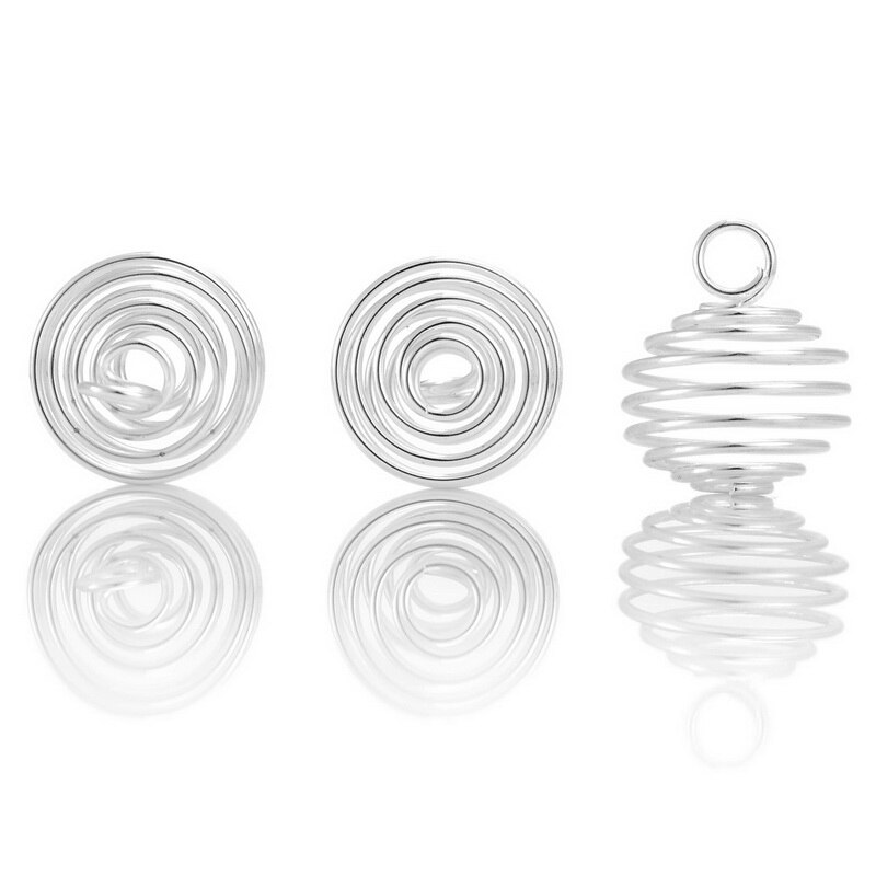 100PCs Spiral Bead Cages Pendants Connector Jewelry Fit DIY Men Women Jewelry Making 3 Colors For Choose 8x9mm