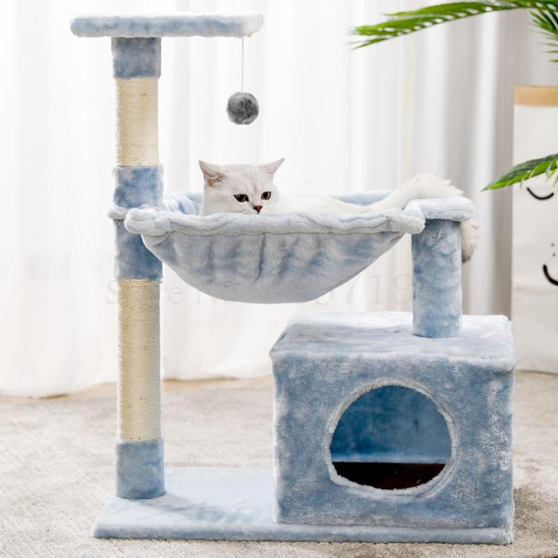 Sisal cat climbing frame small solid wood cat nest tree one cat scratch board cat jumping table scratch post cat shelf cat