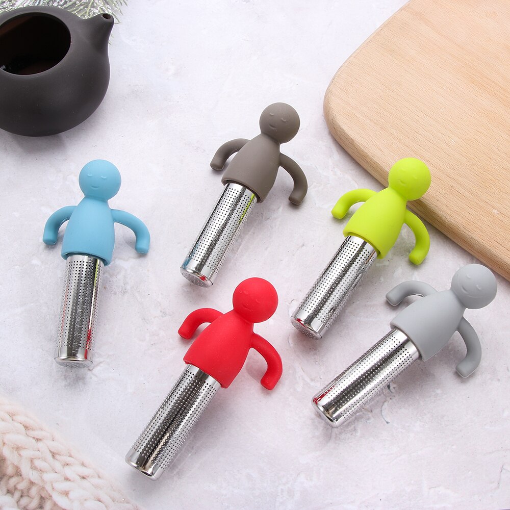 1Pc Siliconen Theezeefje Kleine Man Shaped Thee-ei Filter Brouwen Theepot Thee Infusers Losse Blad Koffie Filter Thee accesso