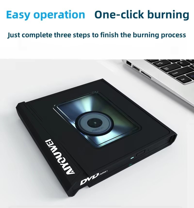 USB 3.0 Type-C DVD/CD Drive, High-Speed External DVD-RW Burner/Player for Desktop Computers and Laptops