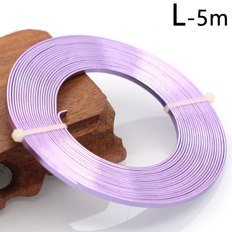 5 Meter 3Mm Platte Anadized Kleur Plated Aluminium Draad Voor Sieraden Maken Armband Craft Diy Accessoires Levert: L