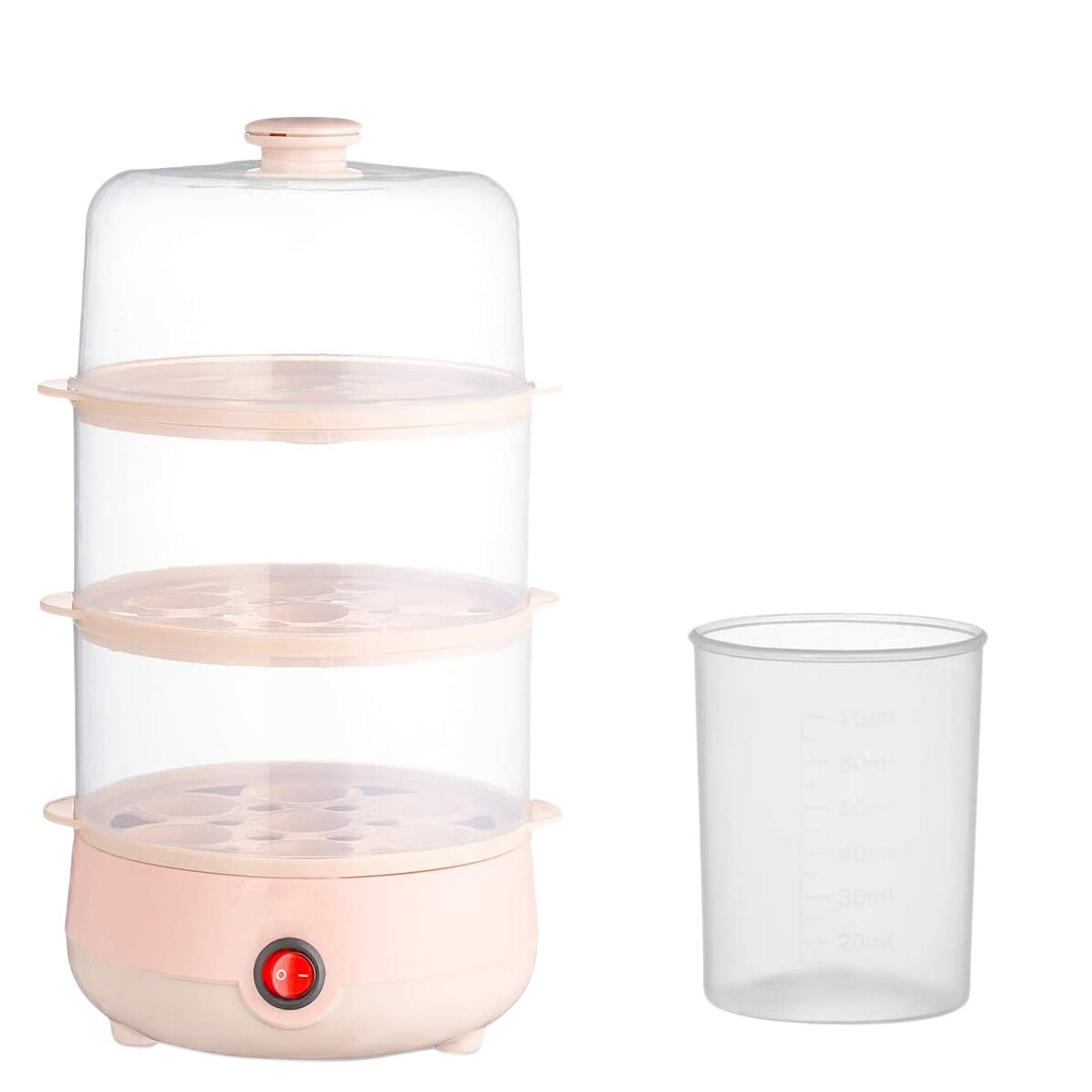 Mini Electric Pan Boilers 3-Layer Boiled Egg Cooker Multifunctional Heat 21 Eggs Bun Food Boiler Steamer 220V Auto Shut: Default Title