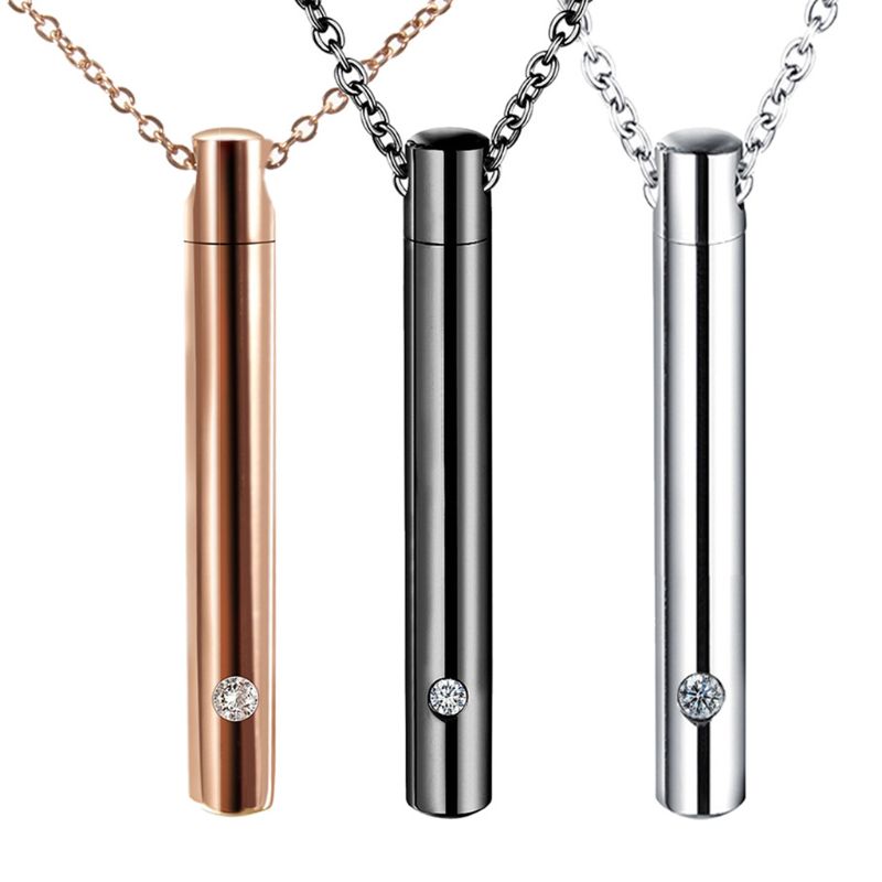 Porte-bijoux cylindrique en acier inoxydable pour animal de compagnie, porte-conteneur commémoratif de cendres, pendentif souvenir commémoratif