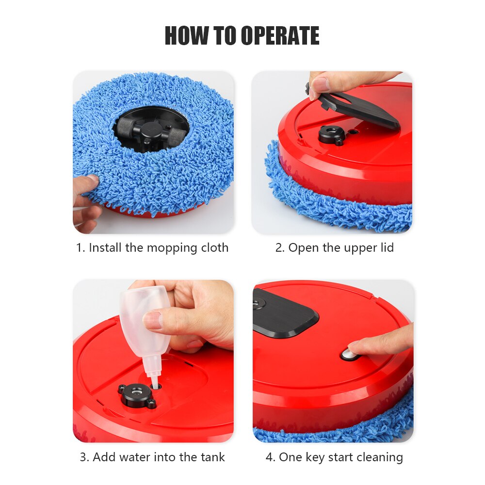 Mopping Robot Cleaner Spray Type Humidifying Wet & Dry Mopping Automatic Cleaning Anti-crash 1500mAh Rechargeable Robots Cleaner