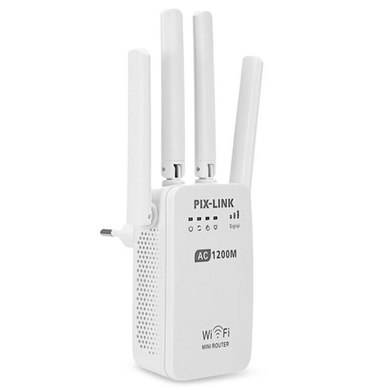 1200Mbps Wireless Repeater, Signal Amplification Router Gigabit, Support 2.4GHz/5GHz Dual-Band WiFi, for Office UK Plug