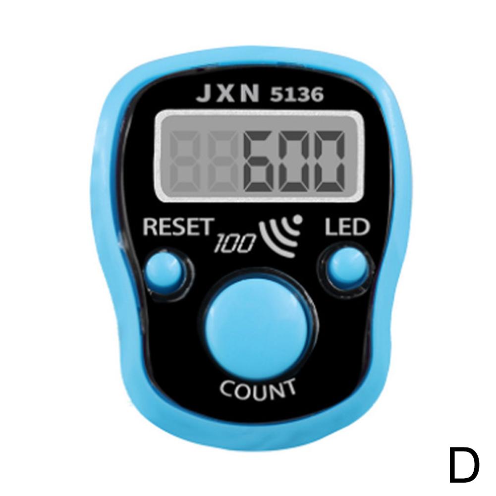 1 Stuks Elektronische Lichtgevende Digitale Vinger Tally Teller Hand Gehouden Breien Rij Teller Clicker Mini Lcd Punt Marker Teller: Rood