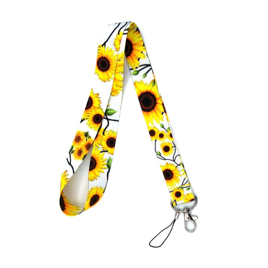 Sonnenblumen Neck Strap Lanyard für Schlüssel USB ID Karte Abzeichen Halter Mobil Straps Telefon Seil Keychain Band Halsketten Keycord