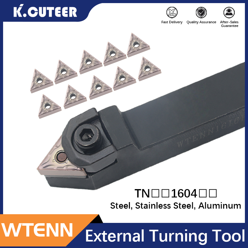 WTENN WTENN1616H16 WTENN2525M16 WTENN3232P16 herramienta de torneado externo CNC 10 piezas de soporte de herramienta CNC de hoja de carburo TNMG torno metal torno mecánico herramienta de torneado torno para metal