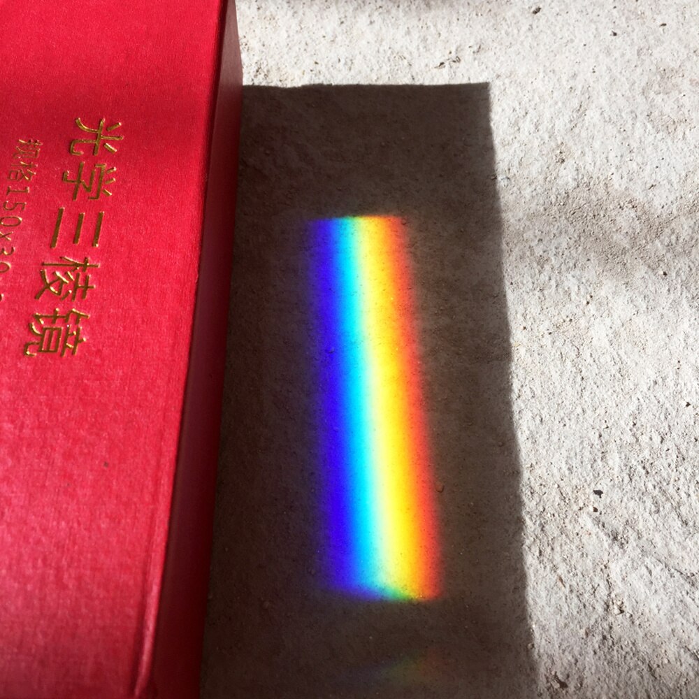 Rainbow Prism Optical Glass 30*30*100mm Experiment Triangle Refractive K9 Crystal Prism Photography Accessories