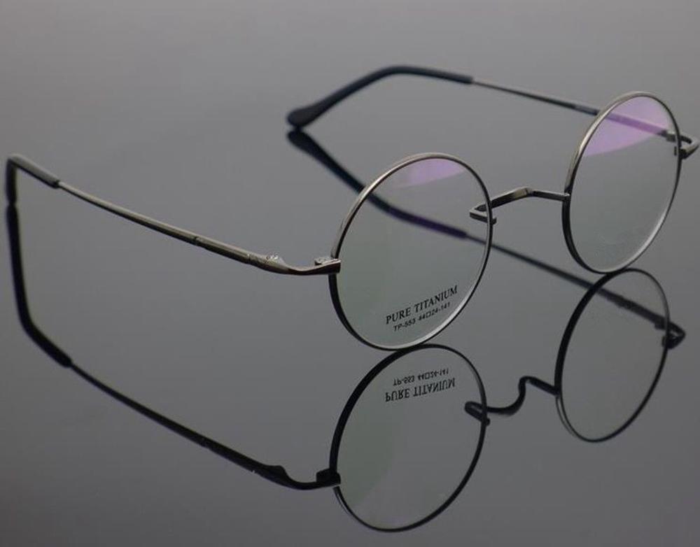 Vintage briller runde 44mm titanium briller stel mænd briller kvinder briller recept rx stand: Skudmetal