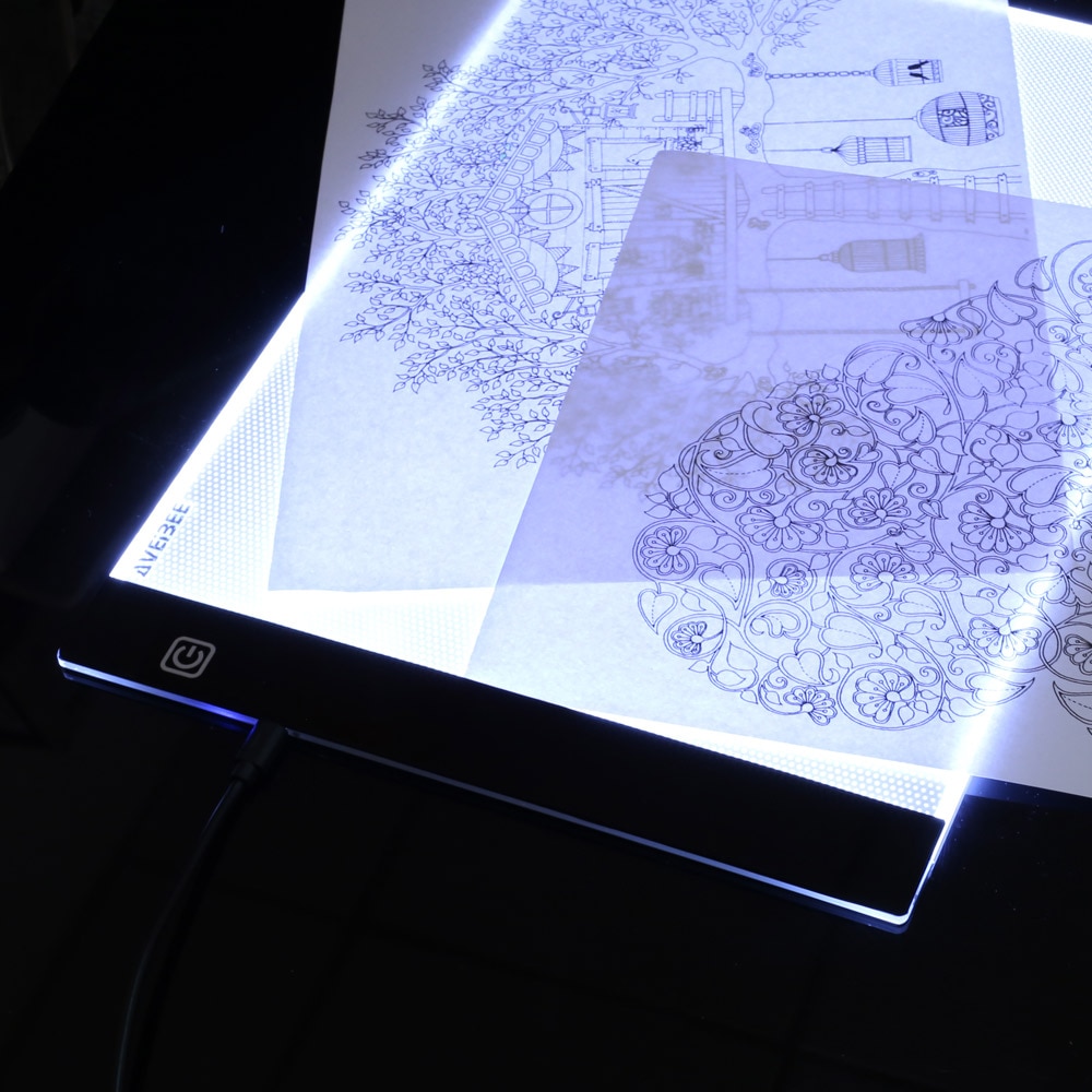 Led upplyst ritbord  a4 ljus pad ritning tablett spårplatta skiss bok tom duk för målning akvarell akrylfärg