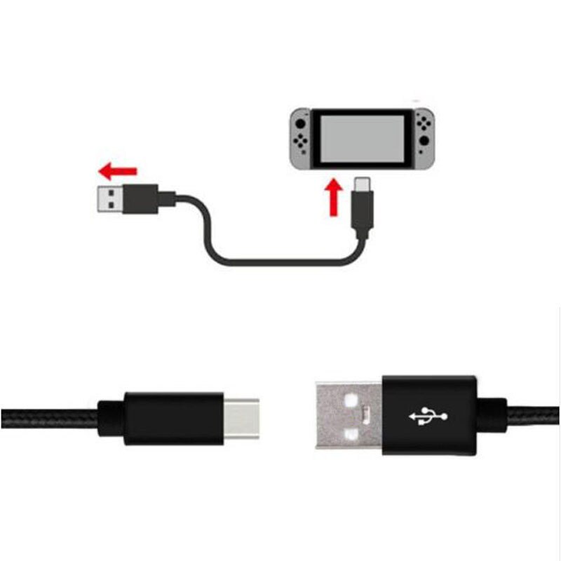 Cable cargador USB de 1M Cable de datos para Nintendo interruptor de Switch NS consola de juegos Lite tipo C Cable USB de carga rápida