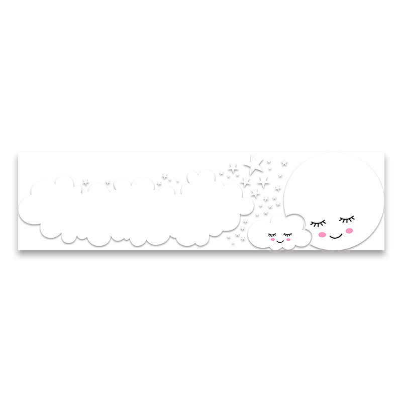 MURAL de estrellas de Luna, pegatina artística de pared DIY, papel tapiz de nubes para dormitorio infantil, calcomanías de pared para niños, niñas, bebés, decoración del hogar: Default Title