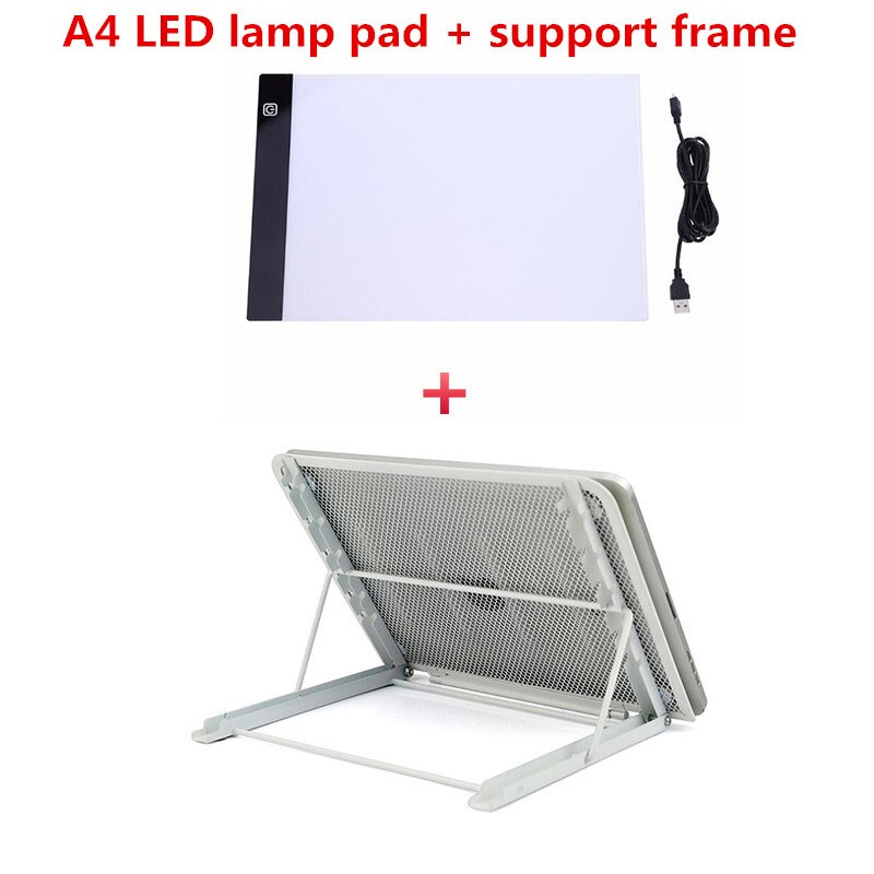 LED Diamond Painting Light Pad Lightpad Board Diamond Painting Accessories Tool Kits A4 A5 Drawing Graphic Tablet Box: Army Green