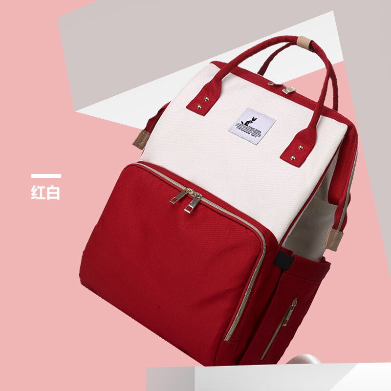 Multifunctionele Grote Capaciteit Rugzak Licht Moeder Tas Beginnende Moeder Tas Zwangere Vrouw Zorg Waterdichte Tas: Red And White