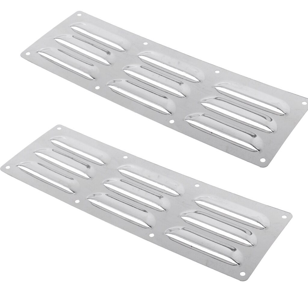Rejilla de ventilación Louvered para barco, cubierta Rectangular de acero inoxidable, 25,8x8,7 cm/10,2x3,4 pulgadas, 2 unidades