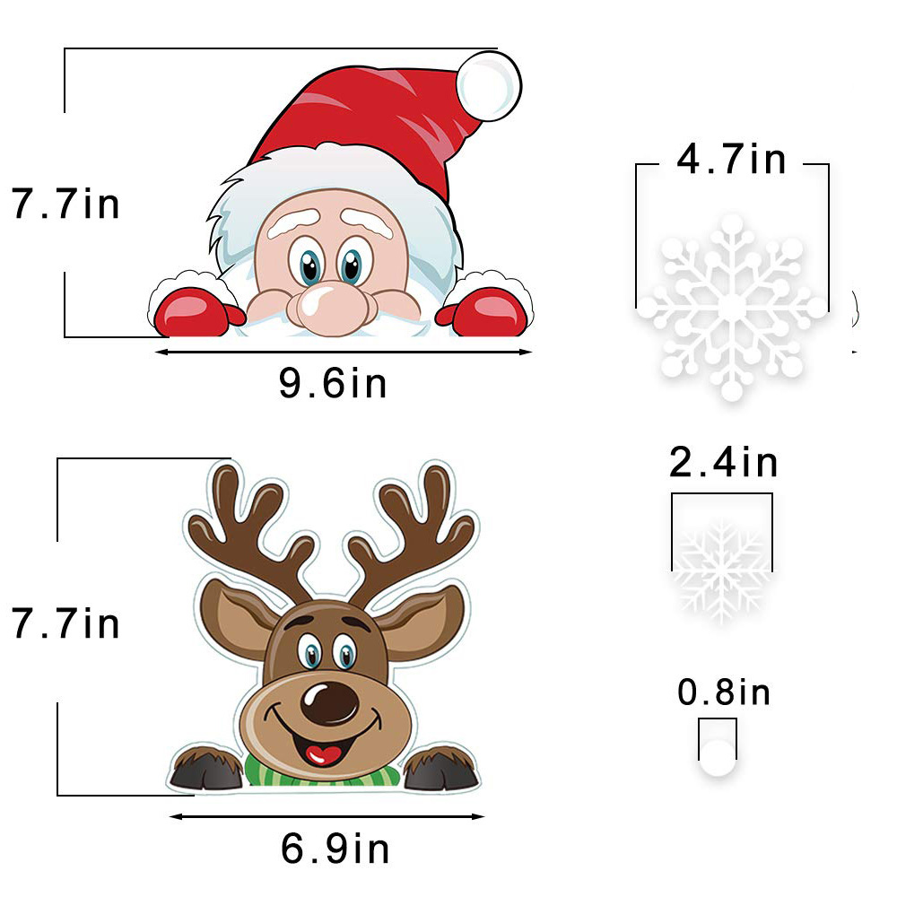 Window Sticker Christmas Static Stickers Decoration For Home Decor 8 Sheets Reusable